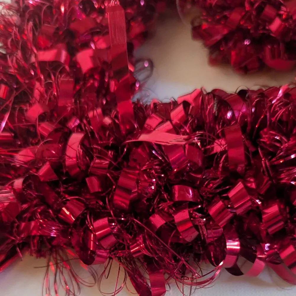 NWT Red Curly Tinsel Heart Decoration Valentine's Day Gift Party Decor Ashland
